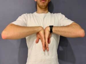 hand exercise reverse prayer position