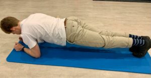 hand exercise plank position