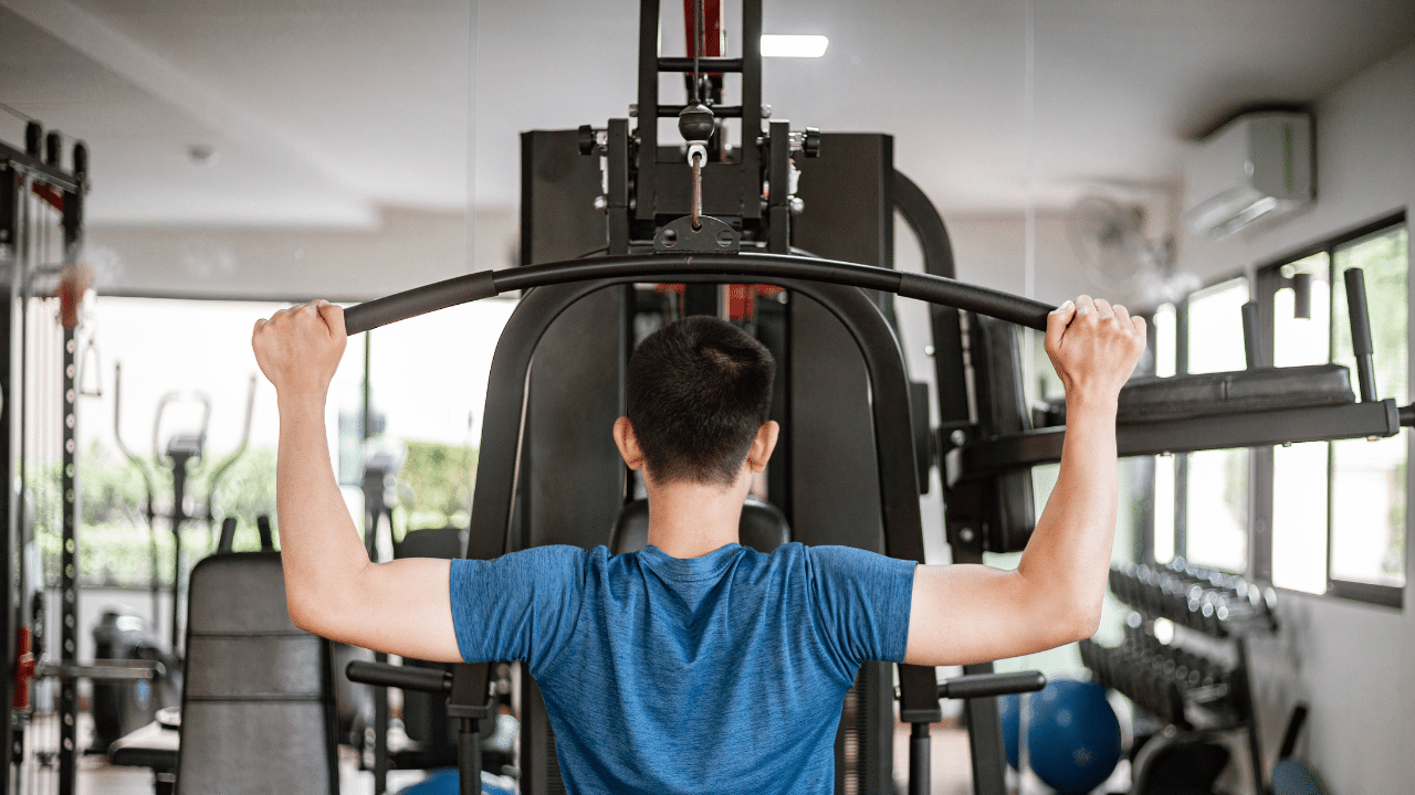 weight lifting teenager at bench