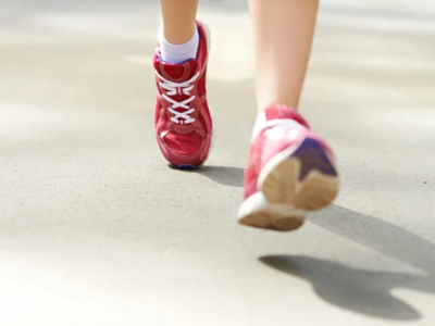 Close-up of athlete walking outdoors